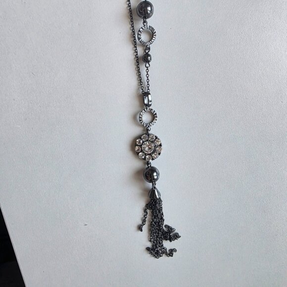 Lia Sophia Silver and Black Beaded Necklace - Picture 8 of 9